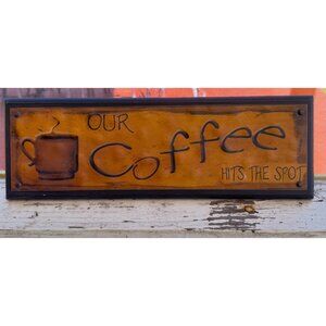 Kirklands Coffee Wall Decor Plaque With "Our Coffee Hits The Spot" Text